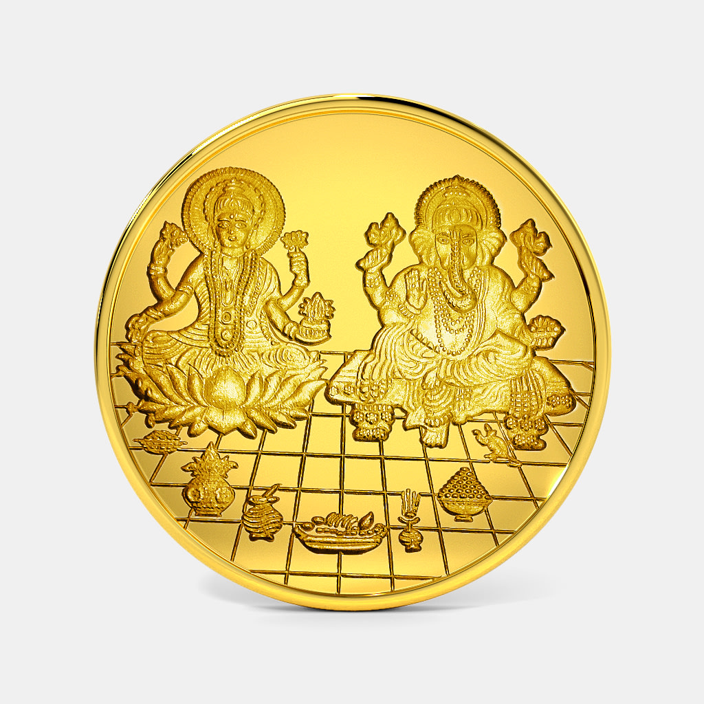 10 gram 24 KT Lakshmi Ganesh Gold Coin