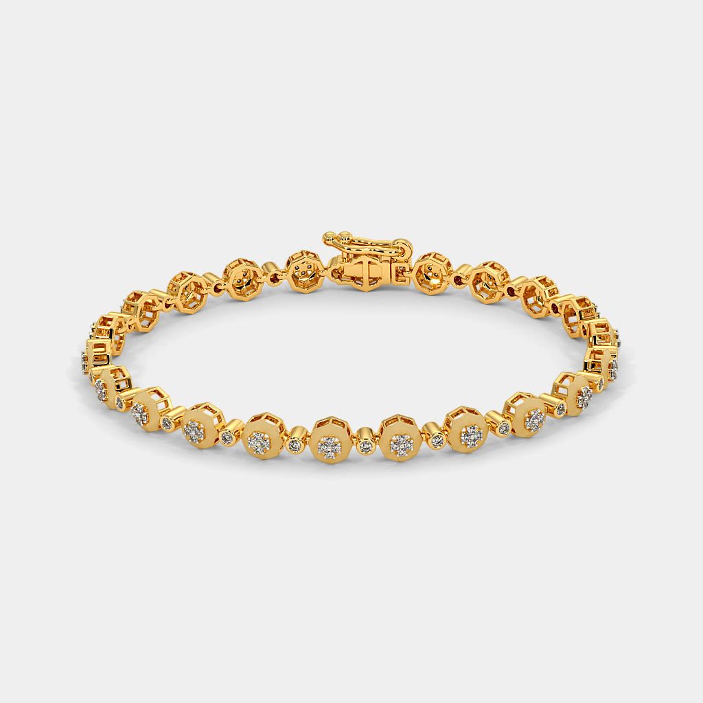 Buy White Gold Bracelets With Diamond For Men And Women Online 
