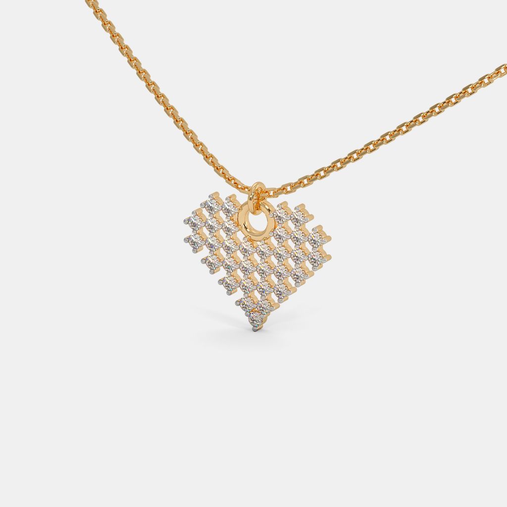 The Pixelated Hearts Pendant Necklace