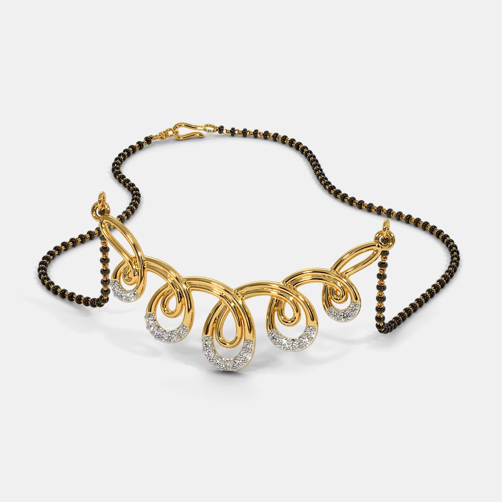 Blue stone mangalsutra chain discount