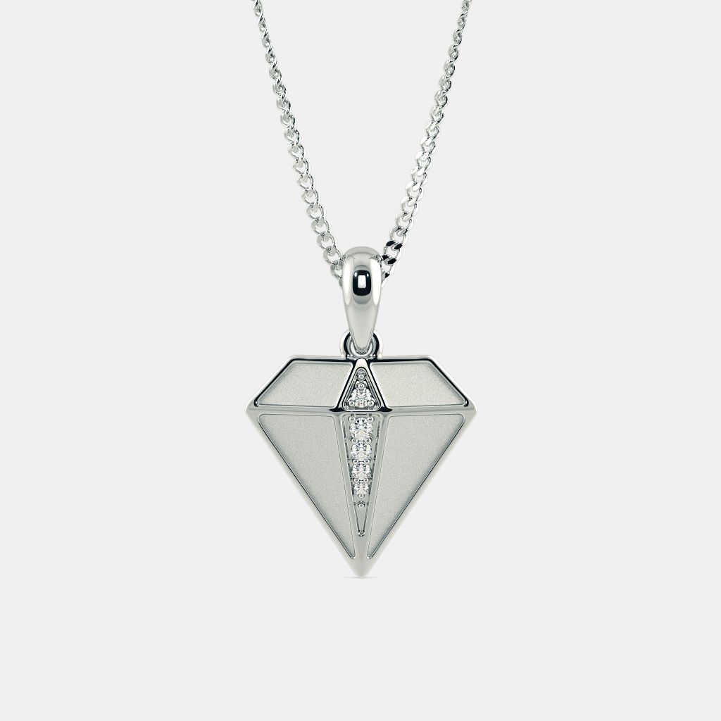 Diamond Necklace Sterling Silver Pendants Mens Round Real Diamonds