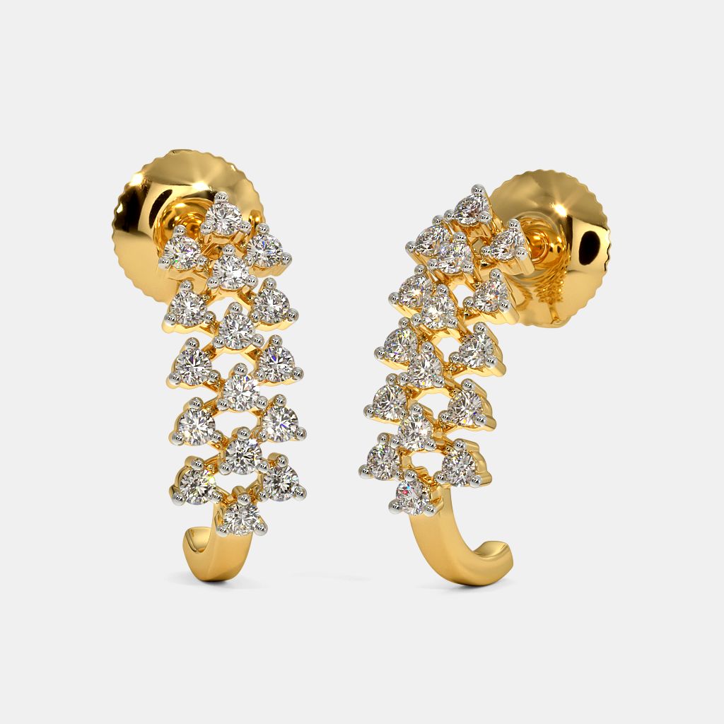 J type diamond earrings store