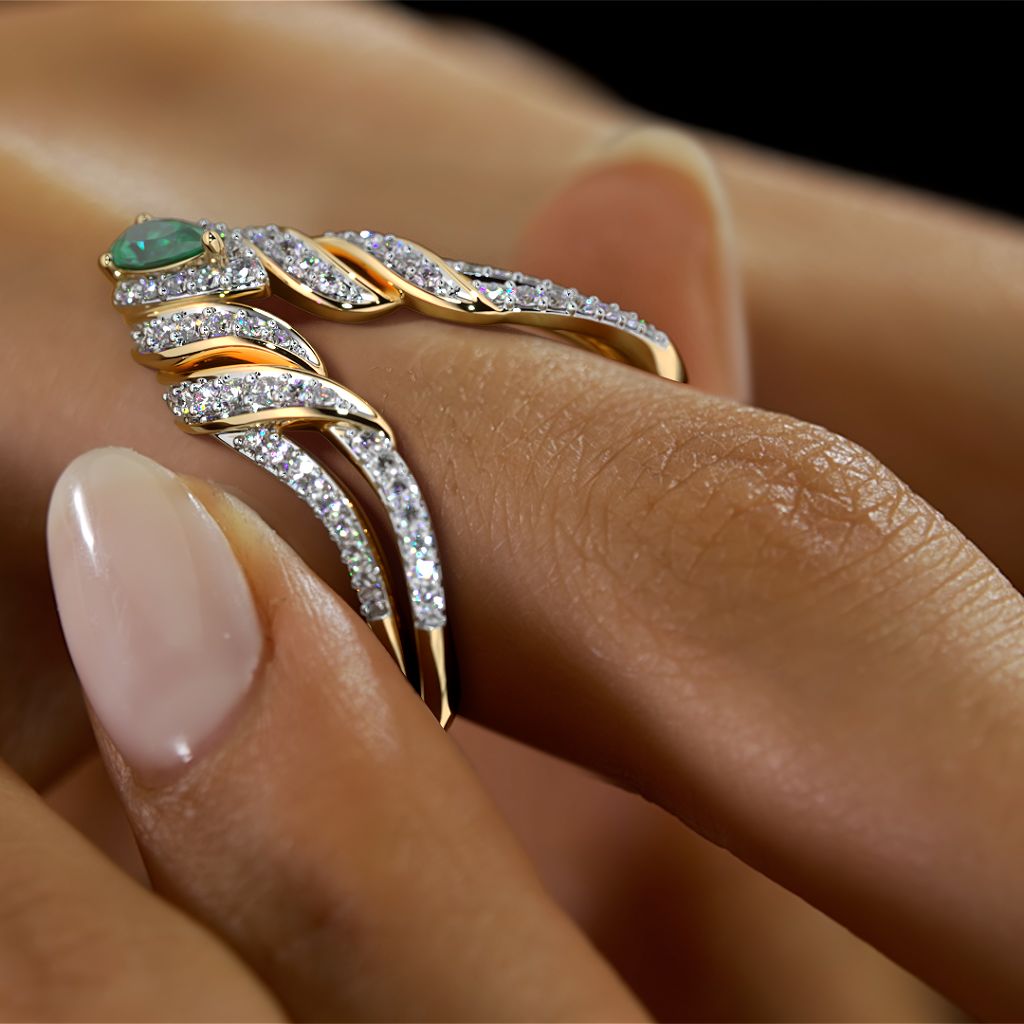 The Paarthi Vanki Ring BlueStone