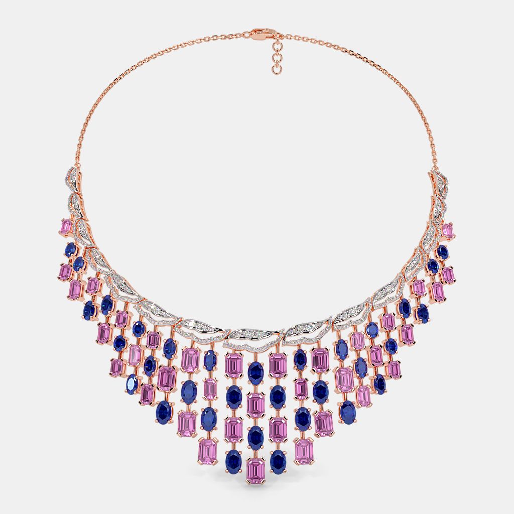 Louis vuitton pink sapphire diamond necklace discount