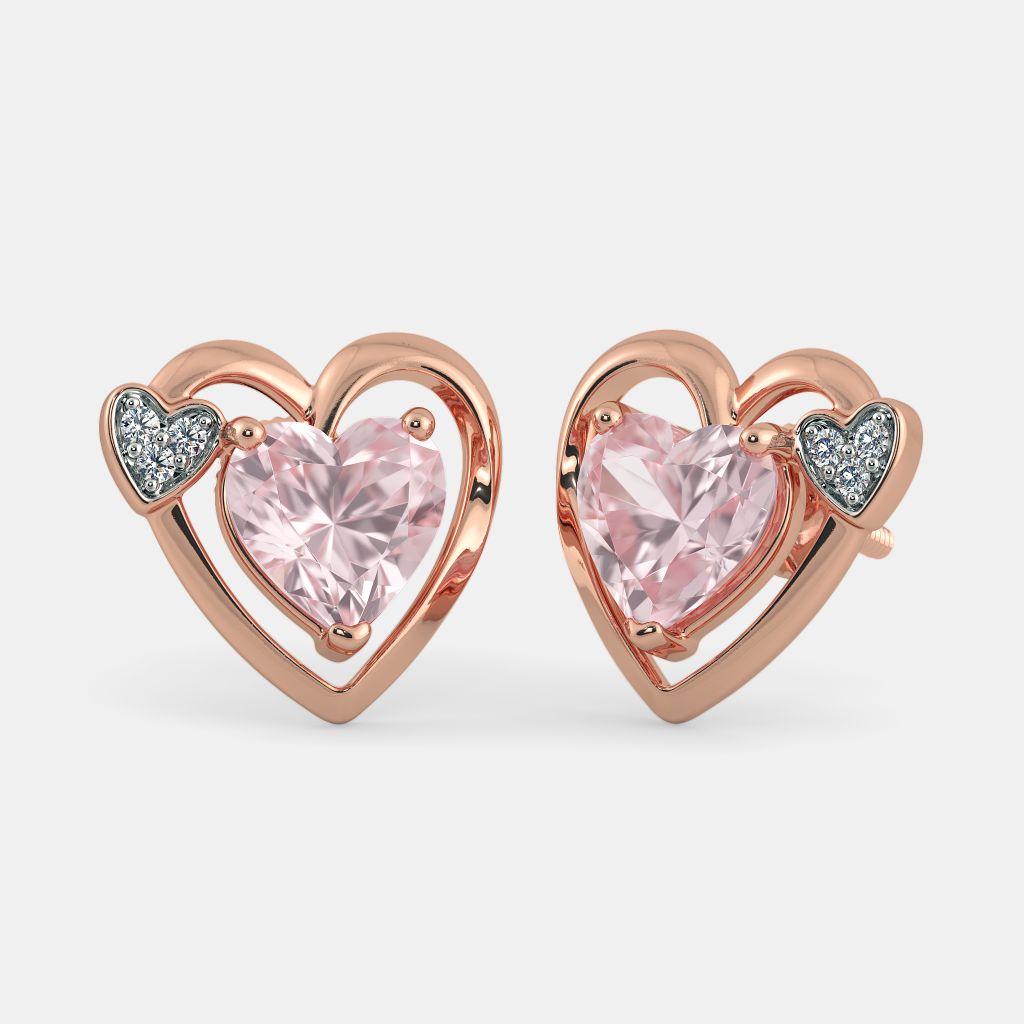 Rose gold cheap heart earrings