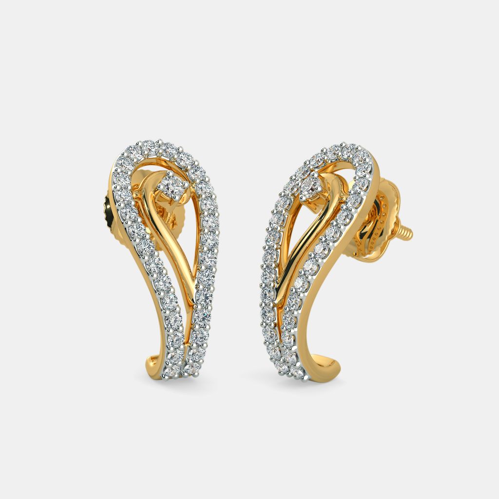 J type diamond earrings deals