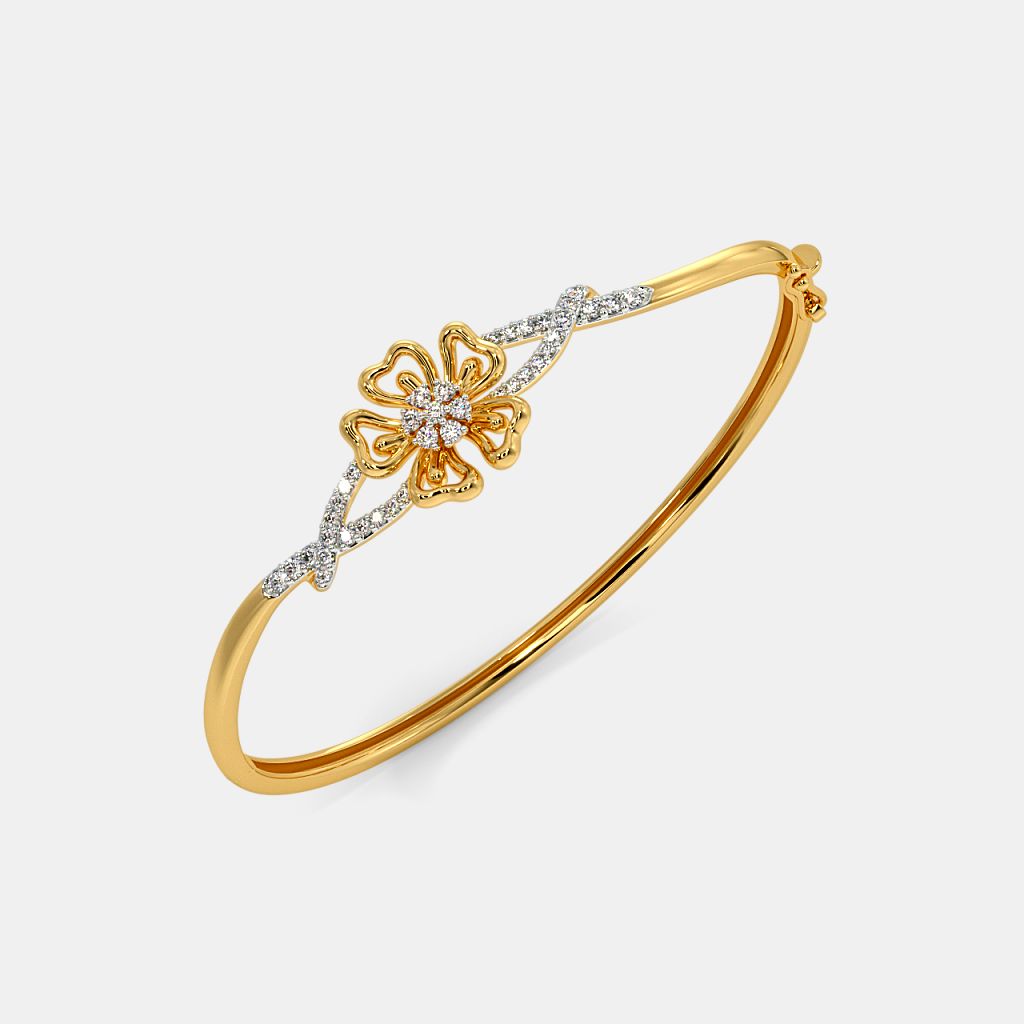 14KT Yellow Gold Pie Crust Bangle  Mia