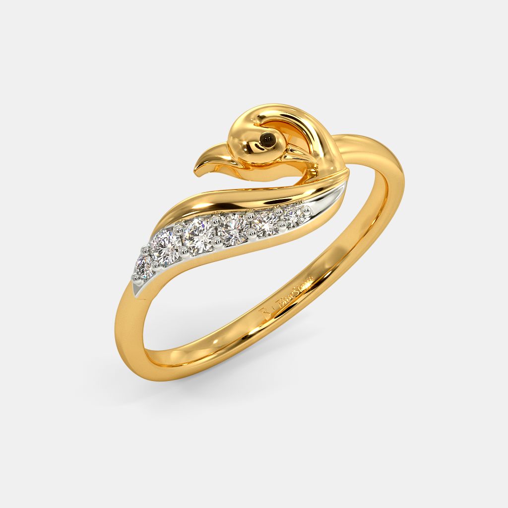 Peacock feather outlet gold ring