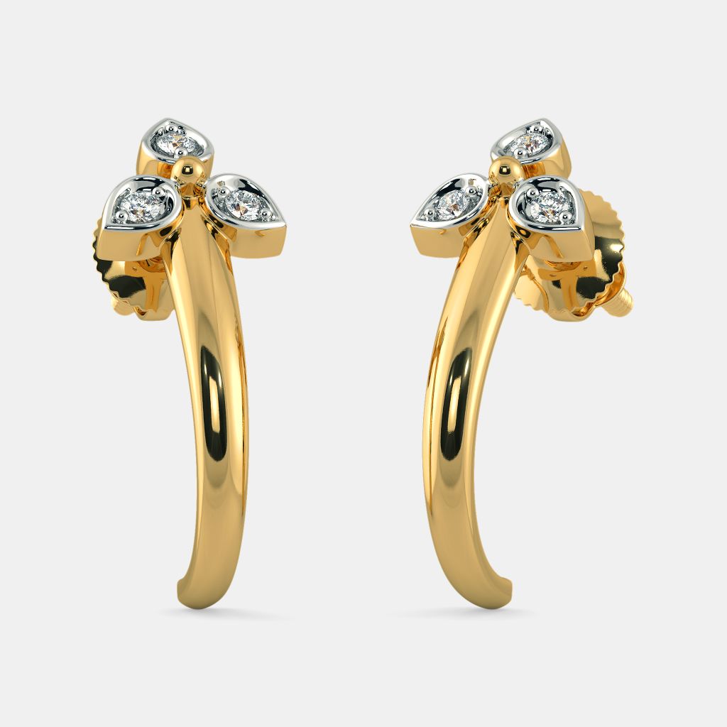 J type diamond earrings discount