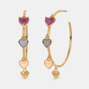 The Marillesse Heart Dangle Hoop Earrings - thumb 1
