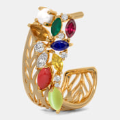 The Navani J Hoop Navaratna Earrings - thumb 4