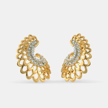 The Kalapi Feather Orange Peel Earrings