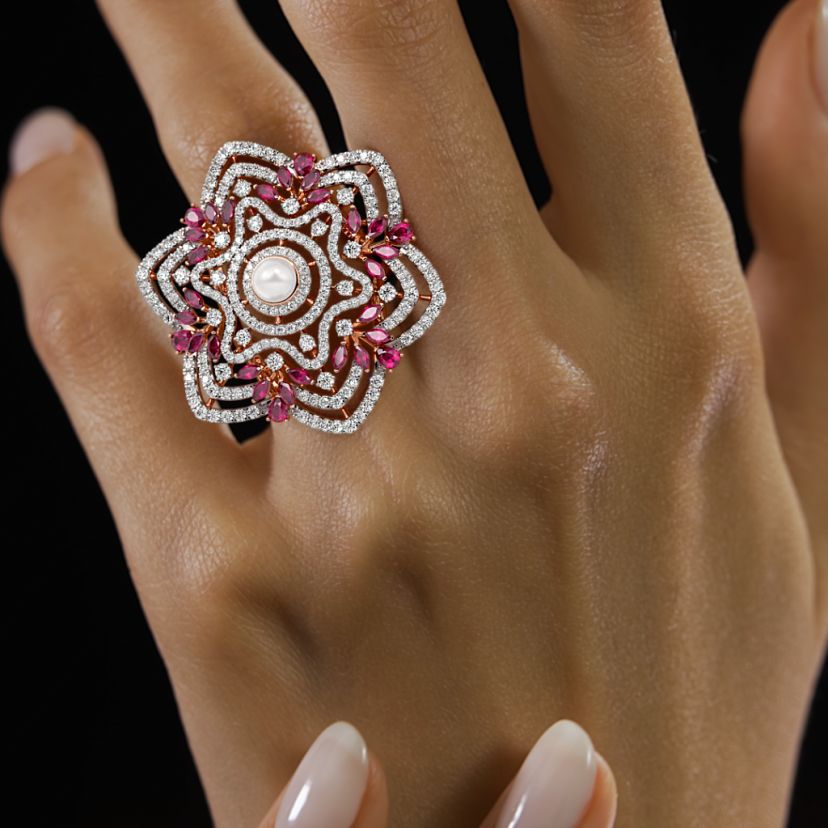 The Crimson Carousel Cocktail Ring - image 3