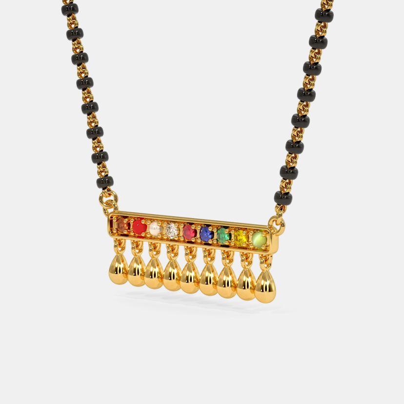The Mythili Navaratna Mangalsutra Pendant - image 4