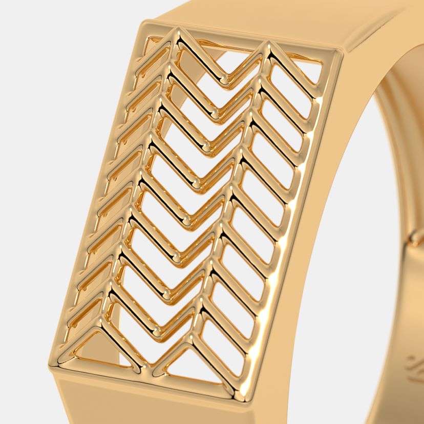 The Diagonally Angled Signet Ring For Him - image 4