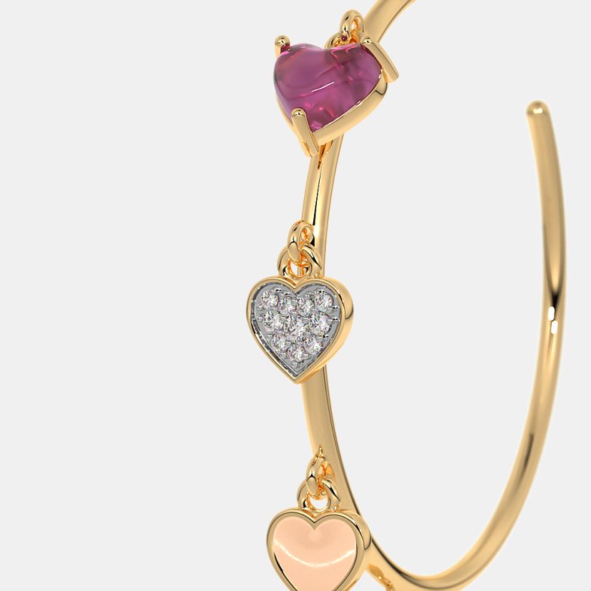 The Marillesse Heart Dangle Hoop Earrings - image 4