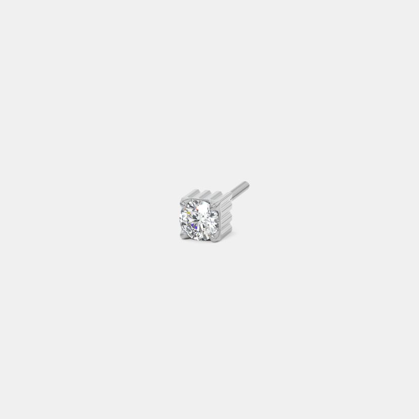The Platinum Cube Solitaire Stud For Him - image 1