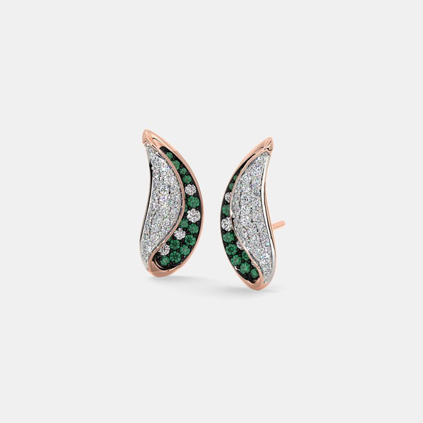 The Whispering Emerald Fold Stud Earrings - image 1