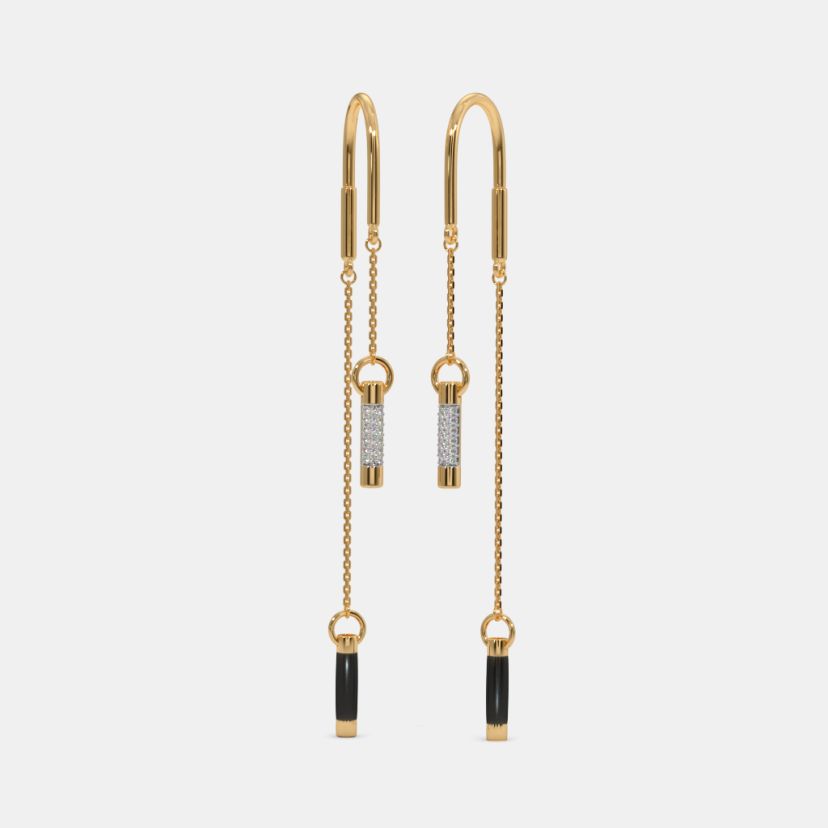 The Pitch Black Sui Dhaga Earrings - image 1