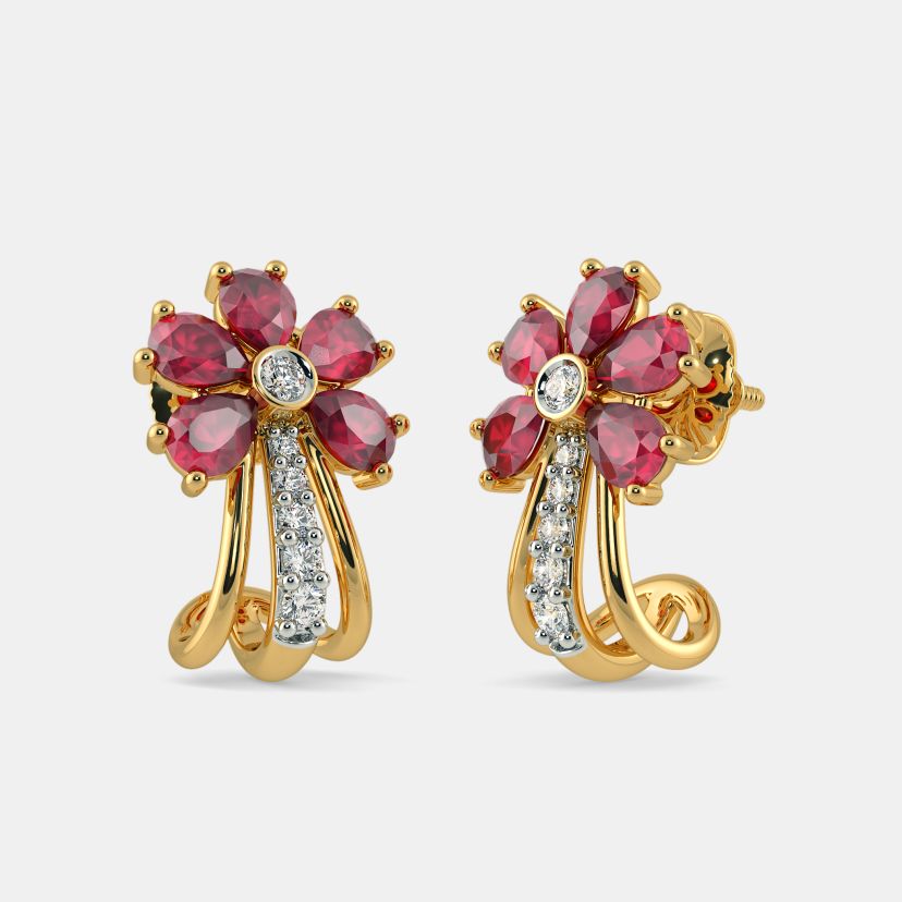 Ourosjewels Round Cut Lab Grown Diamond Dainty Hoop Earrings Gift For Her