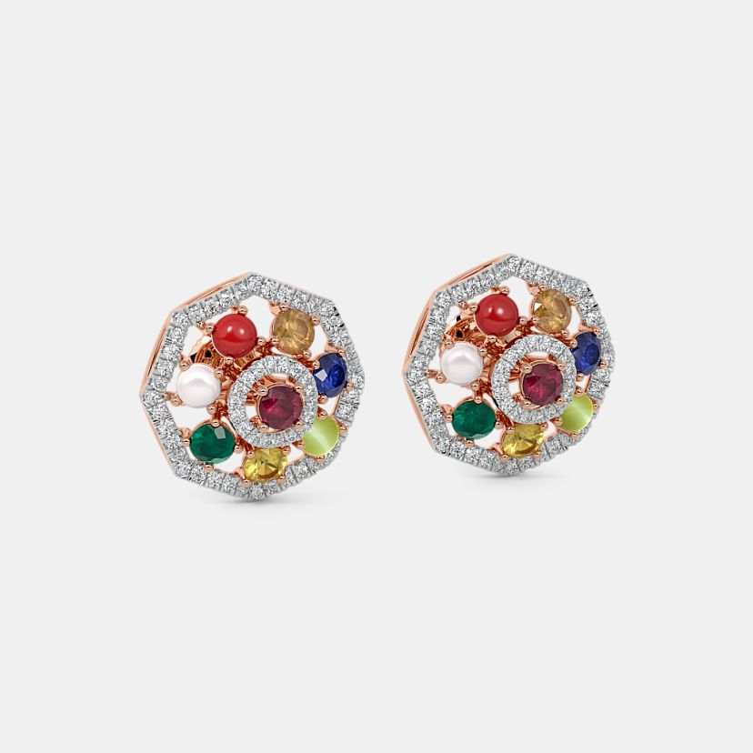 The Ornexis Navaratna Stud Earrings - image 6