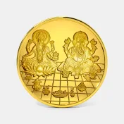 10 gram 24 KT Lakshmi Ganesh Gold Coin - thumb 1