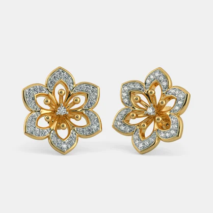 Zeya Gold jewellery  Buy Zeya Cancer Stud Gold Earrings 18k750 Online   Nykaa Fashion